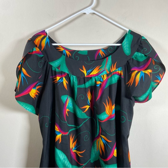 Vintage Handmade Birds of Paradise Tent Dress - Picture 5 of 7